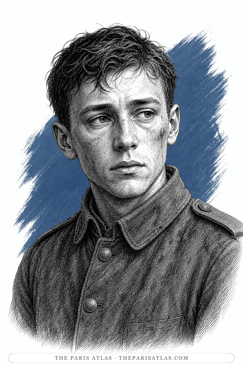 Illustrated portrait of Paul Bäumer