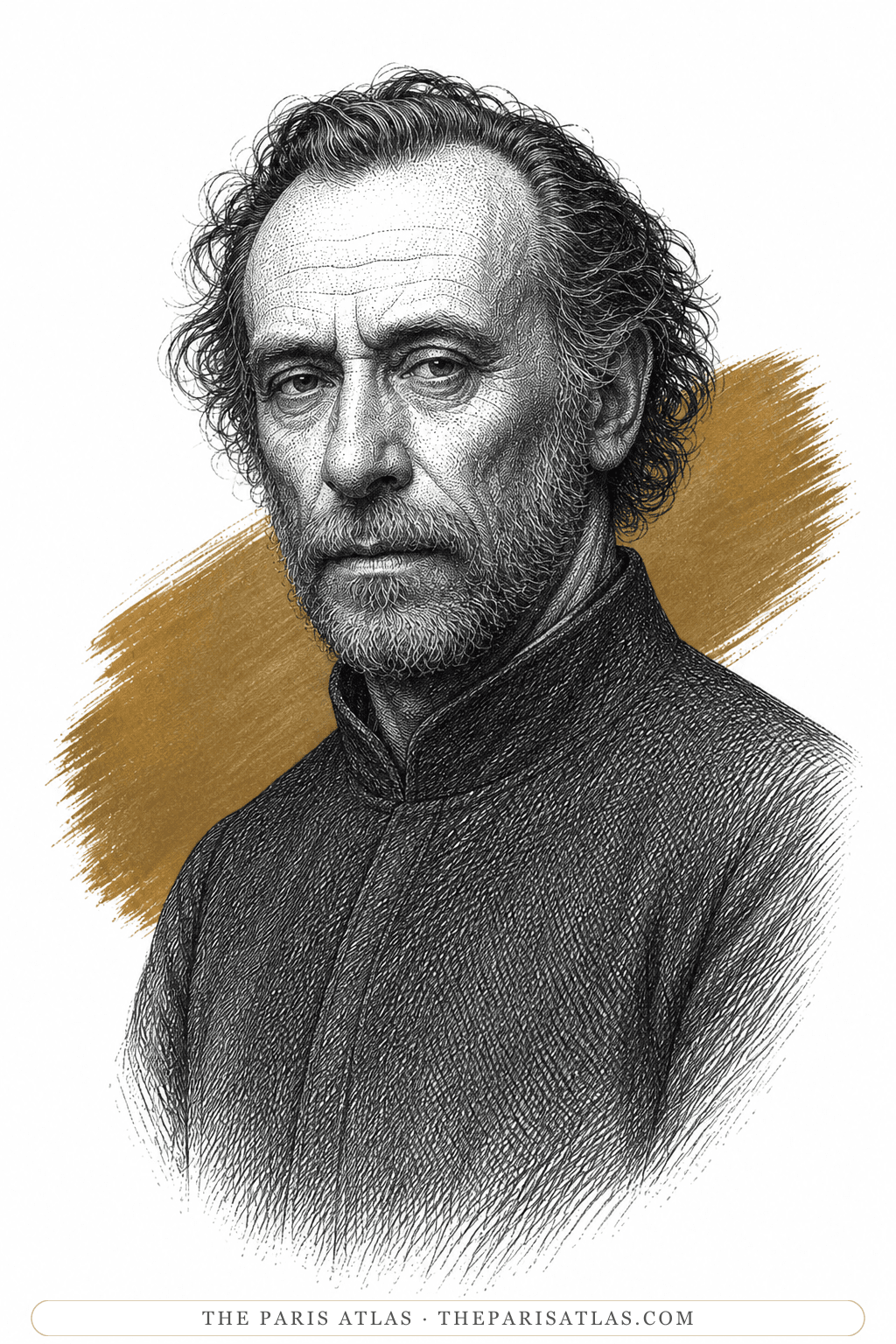 Illustrated portrait of The Saint of the Pyre