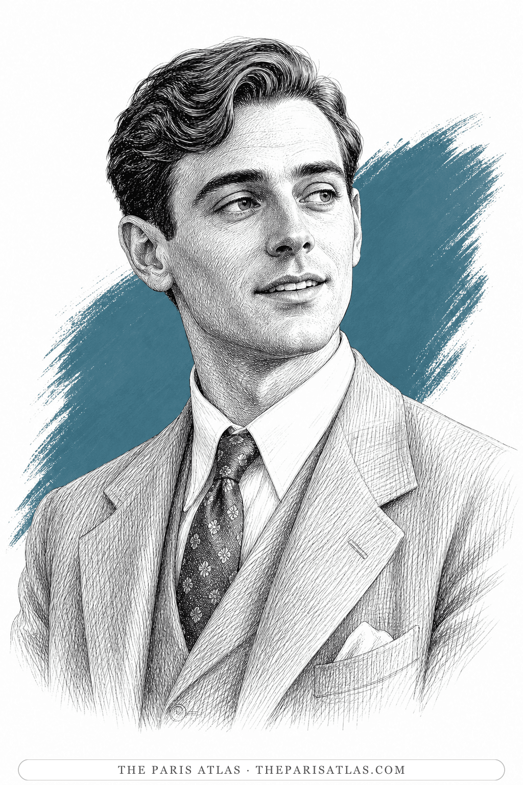 Illustrated portrait of Leon Tallis
