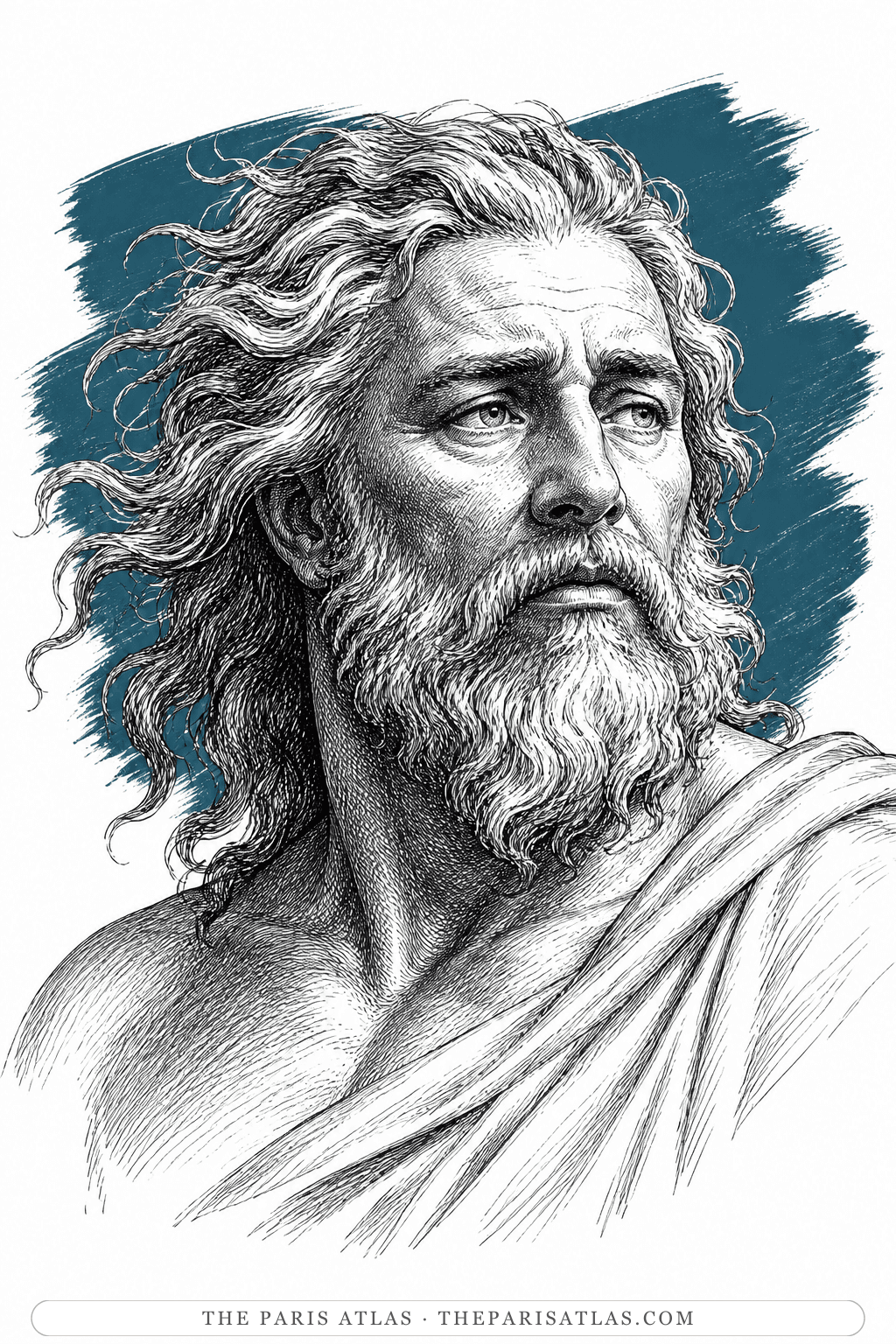 Illustrated portrait of Neptune