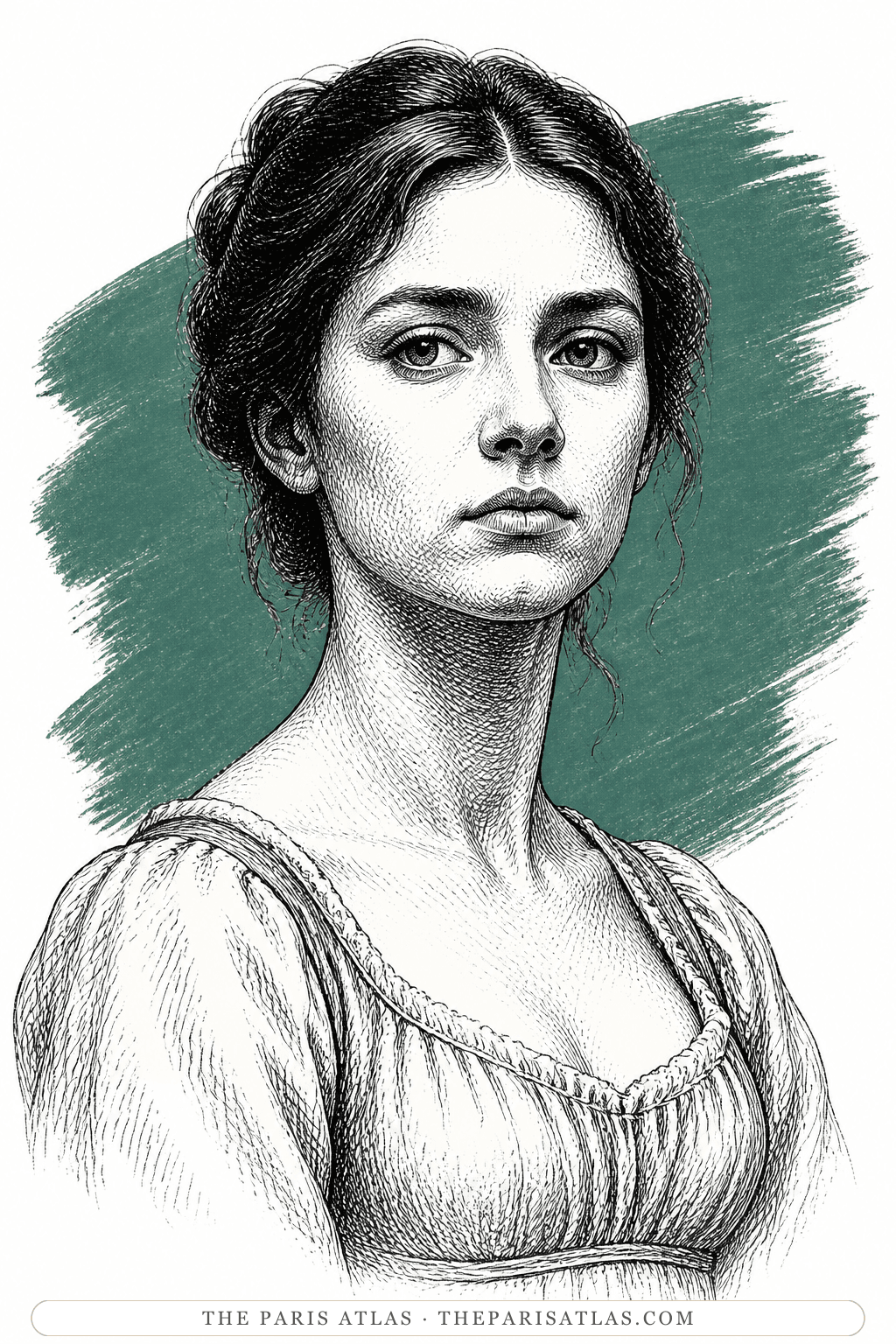 Illustrated portrait of Virginie