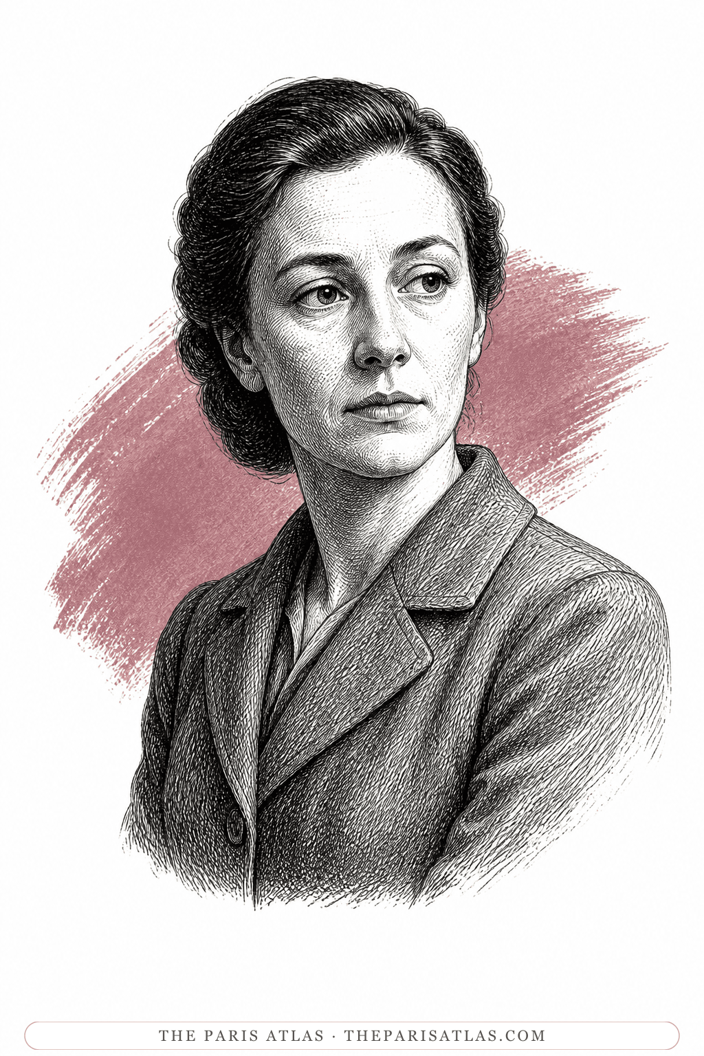 Illustrated portrait of Lucette Destouches