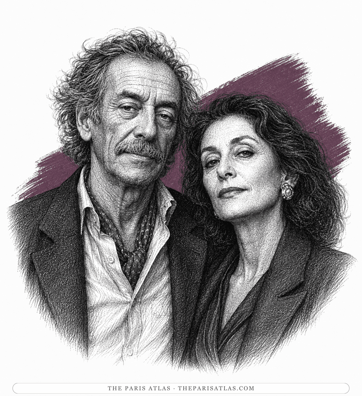 Illustrated portrait of Alfredo and Lucia