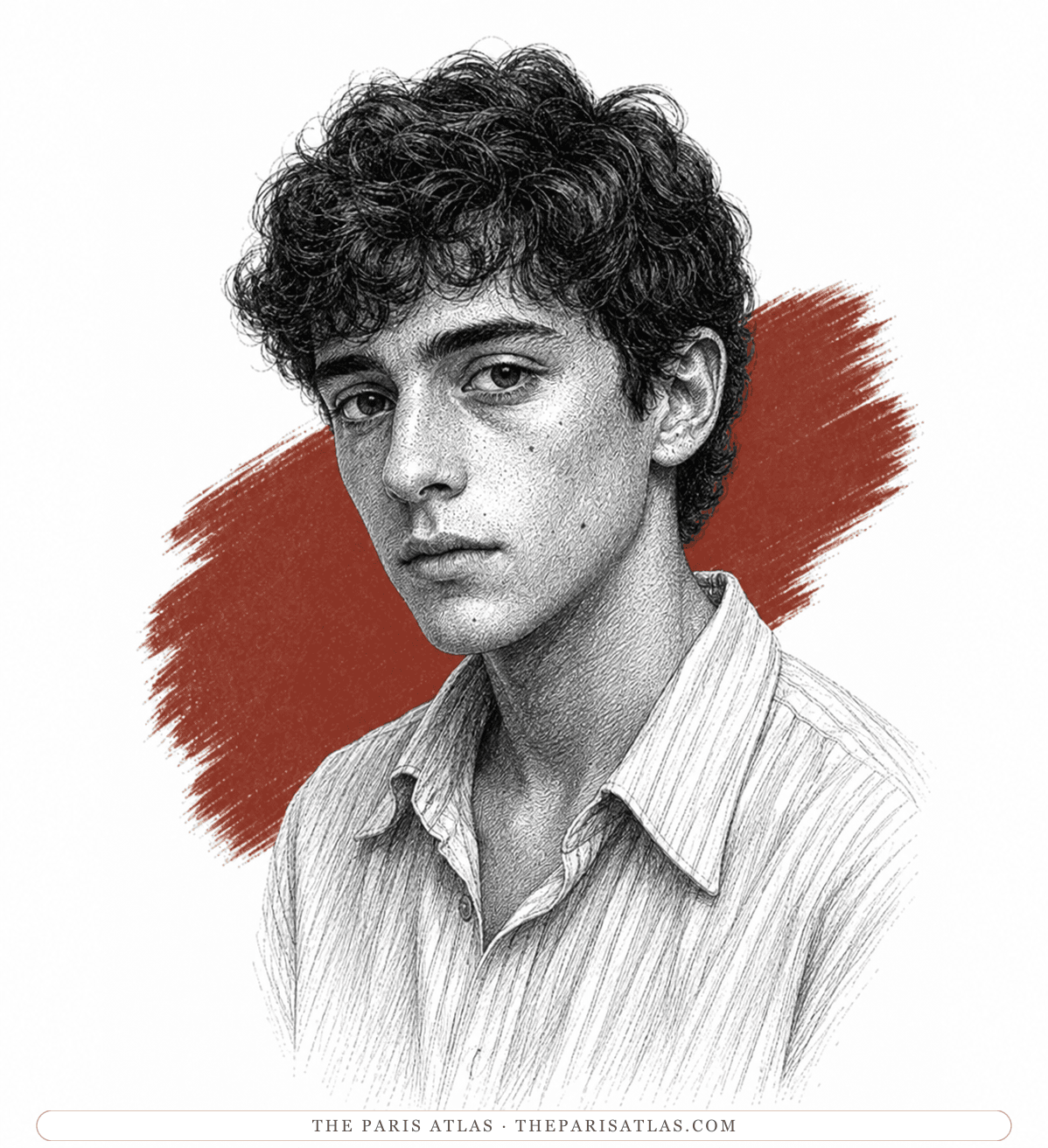 Illustrated portrait of Elio Perlman