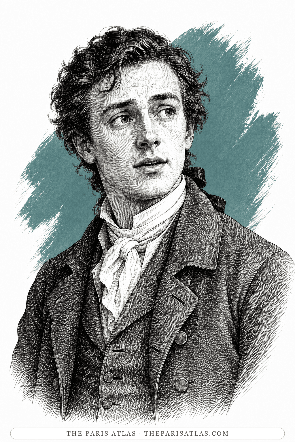 Illustrated portrait of Candide