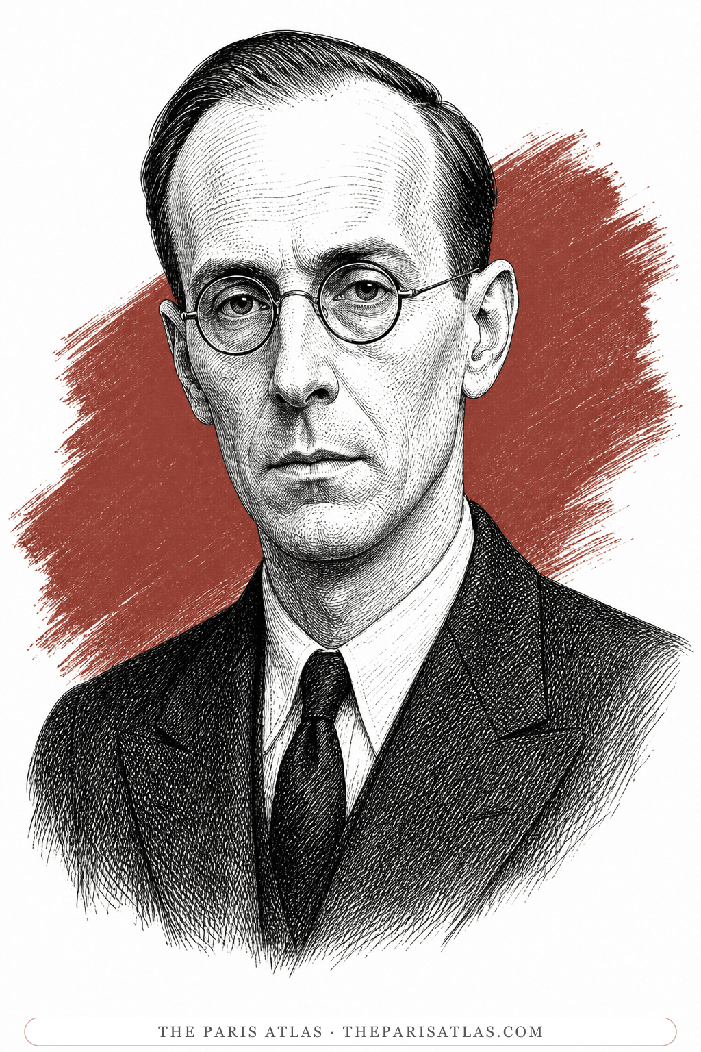 Illustrated portrait of Jean Bichelonne
