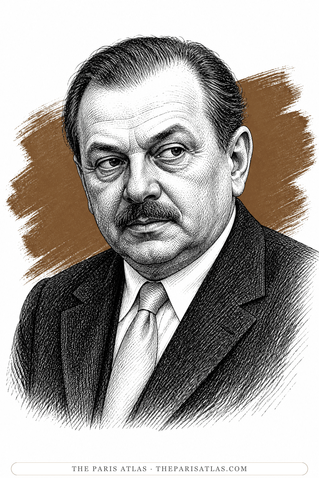Illustrated portrait of Pierre Laval