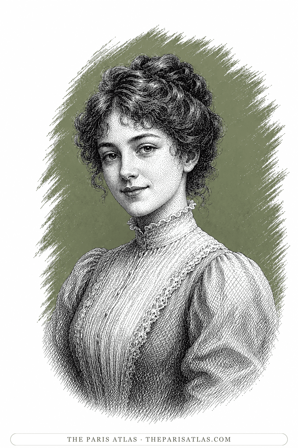 Illustrated portrait of Edmée
