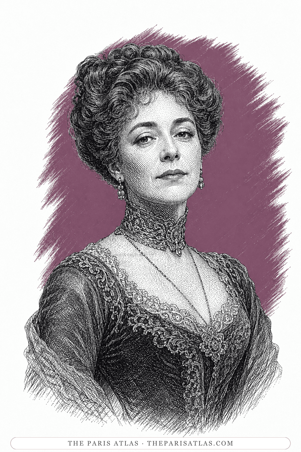 Illustrated portrait of Léa de Lonval