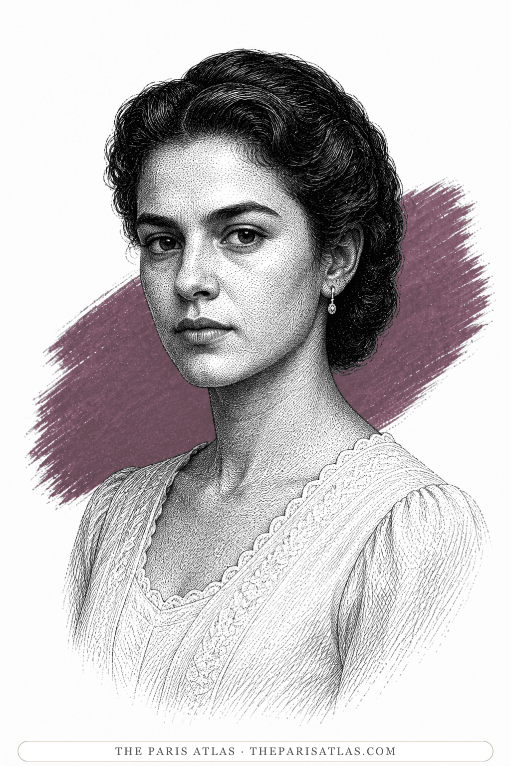 Illustrated portrait of Angela Vicario