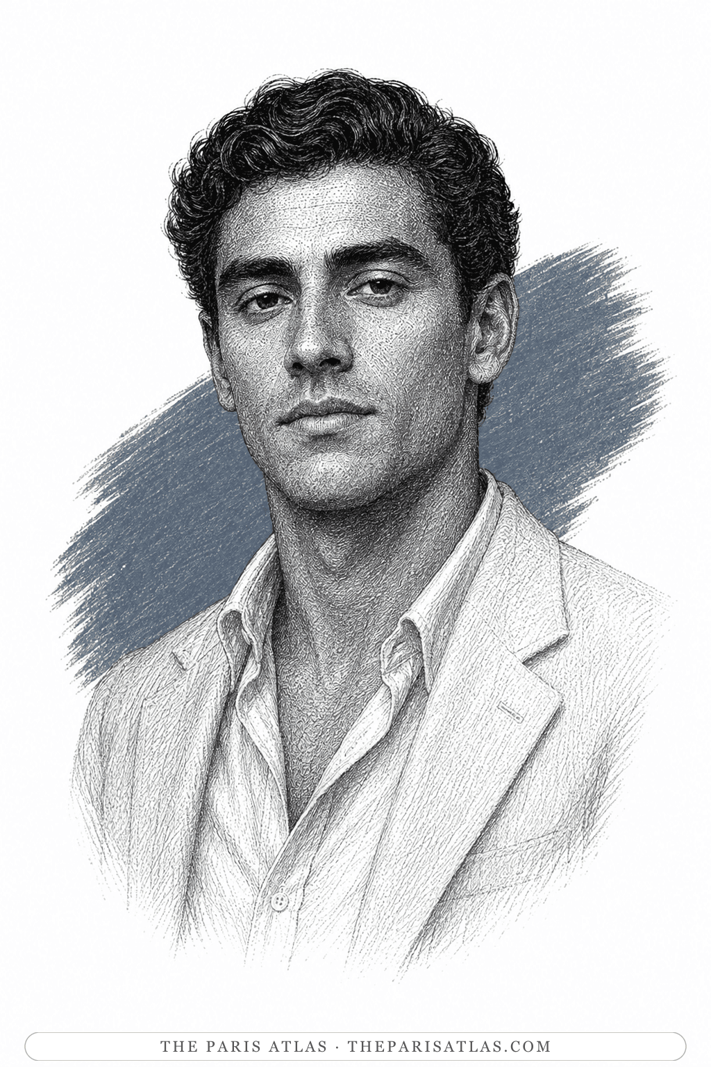 Illustrated portrait of Santiago Nasar