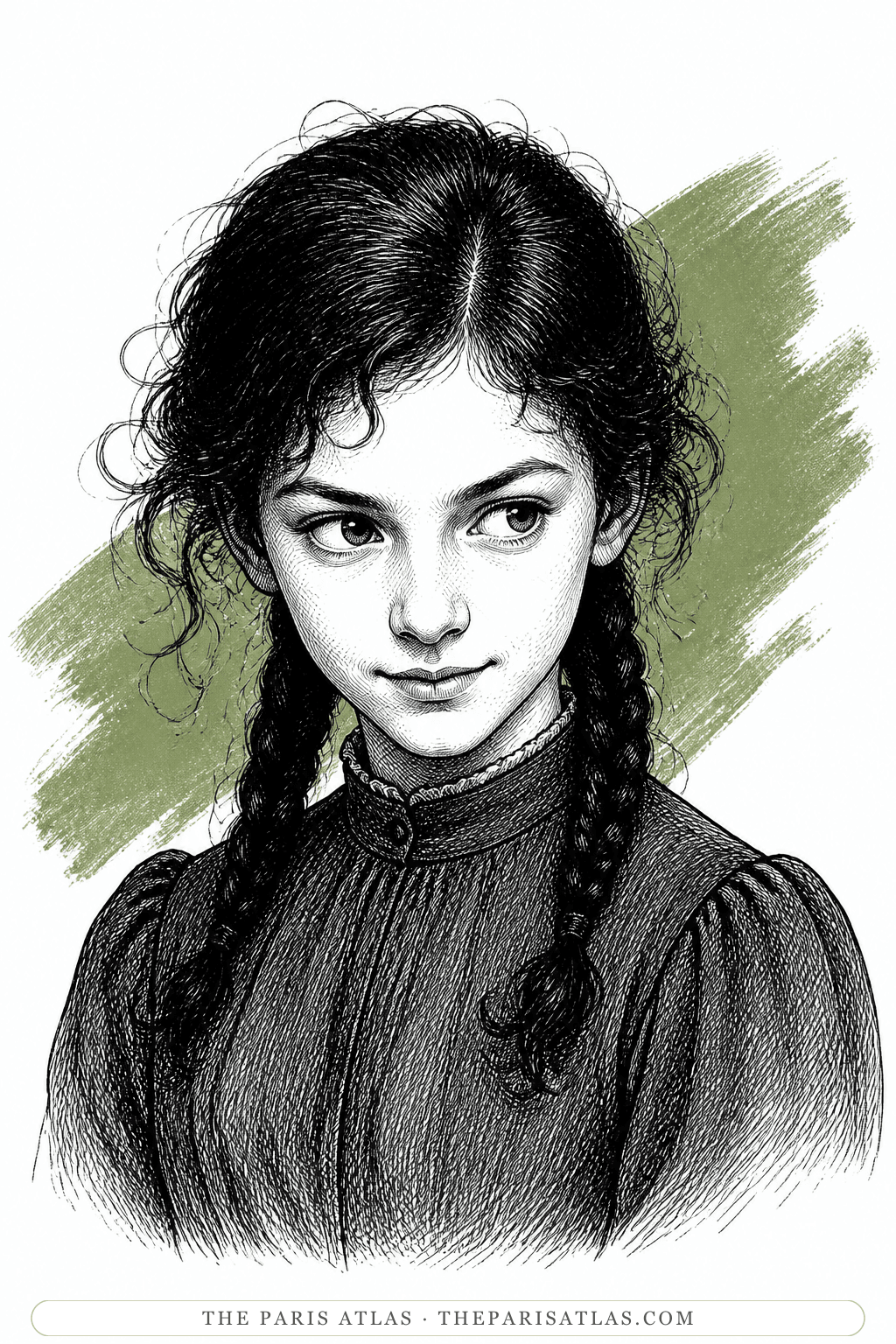 Illustrated portrait of Claudine