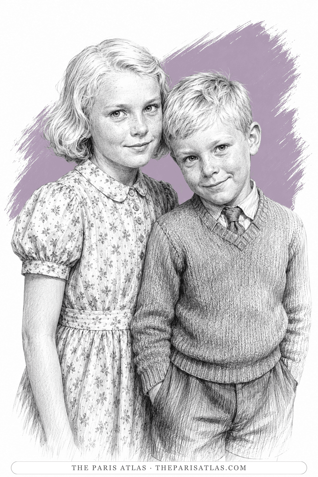 Illustrated portrait of Billy and Lorna Bowling