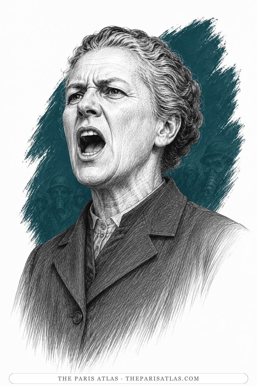 Illustrated portrait of Miss Todgers