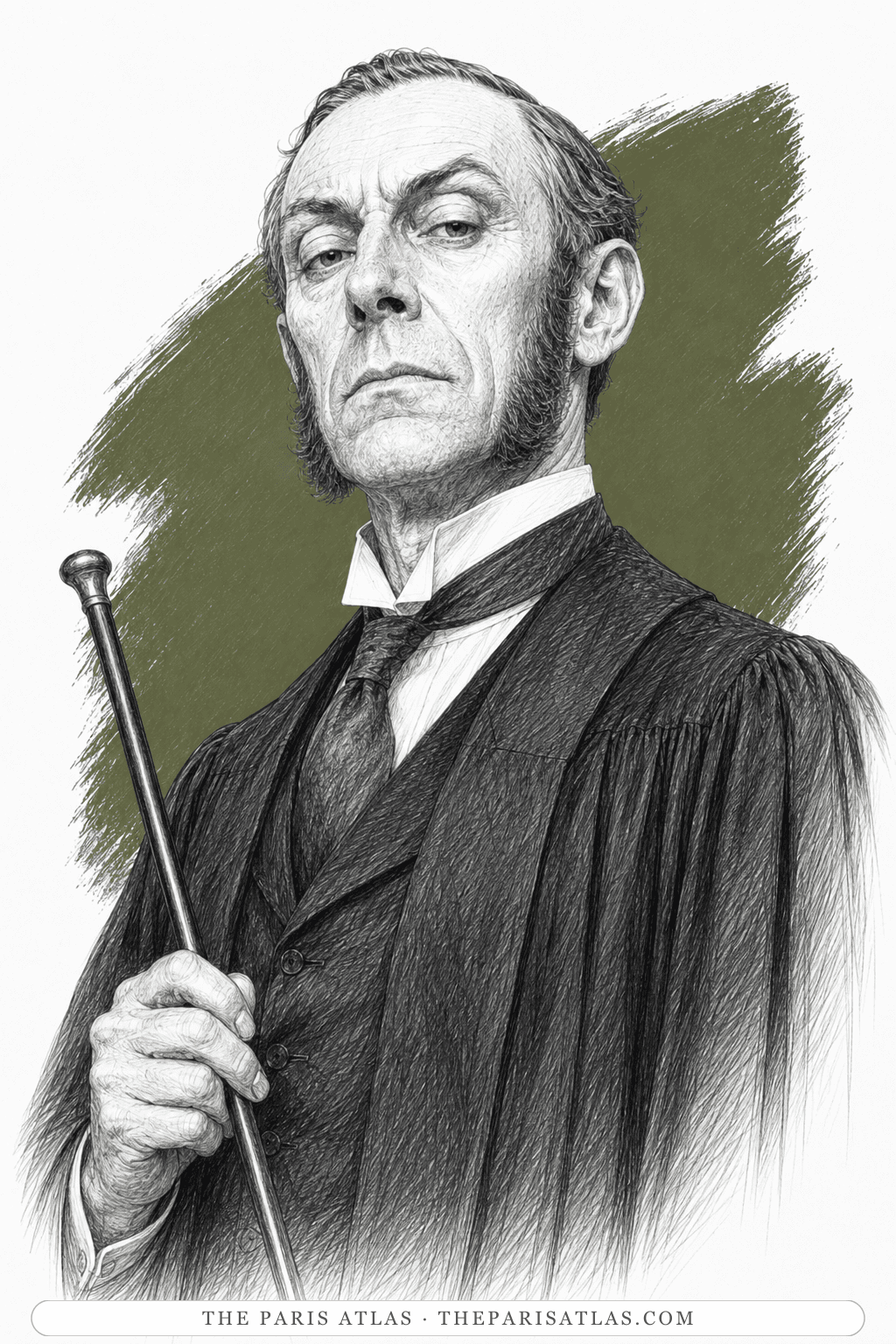 Illustrated portrait of Mr Wicksey