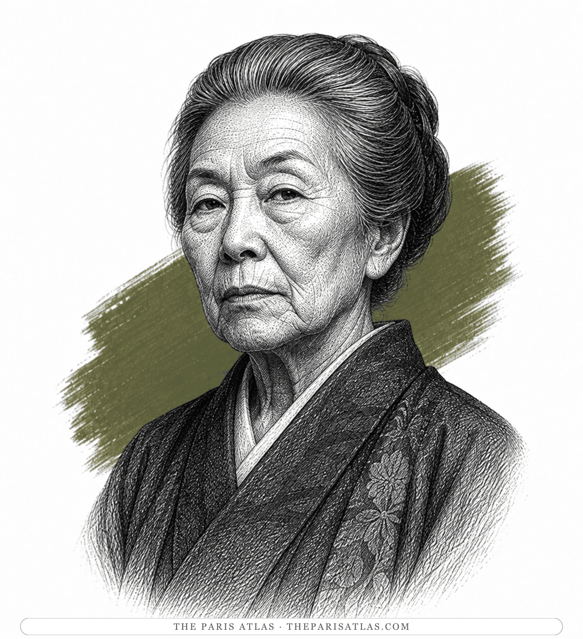 Illustrated portrait of Kochan's grandmother