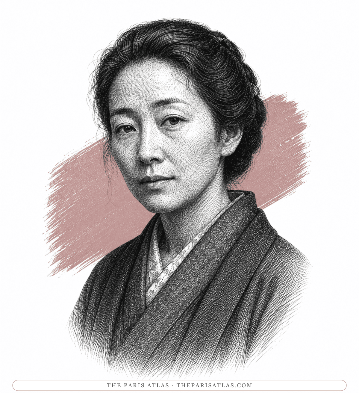 Illustrated portrait of Kochan's mother