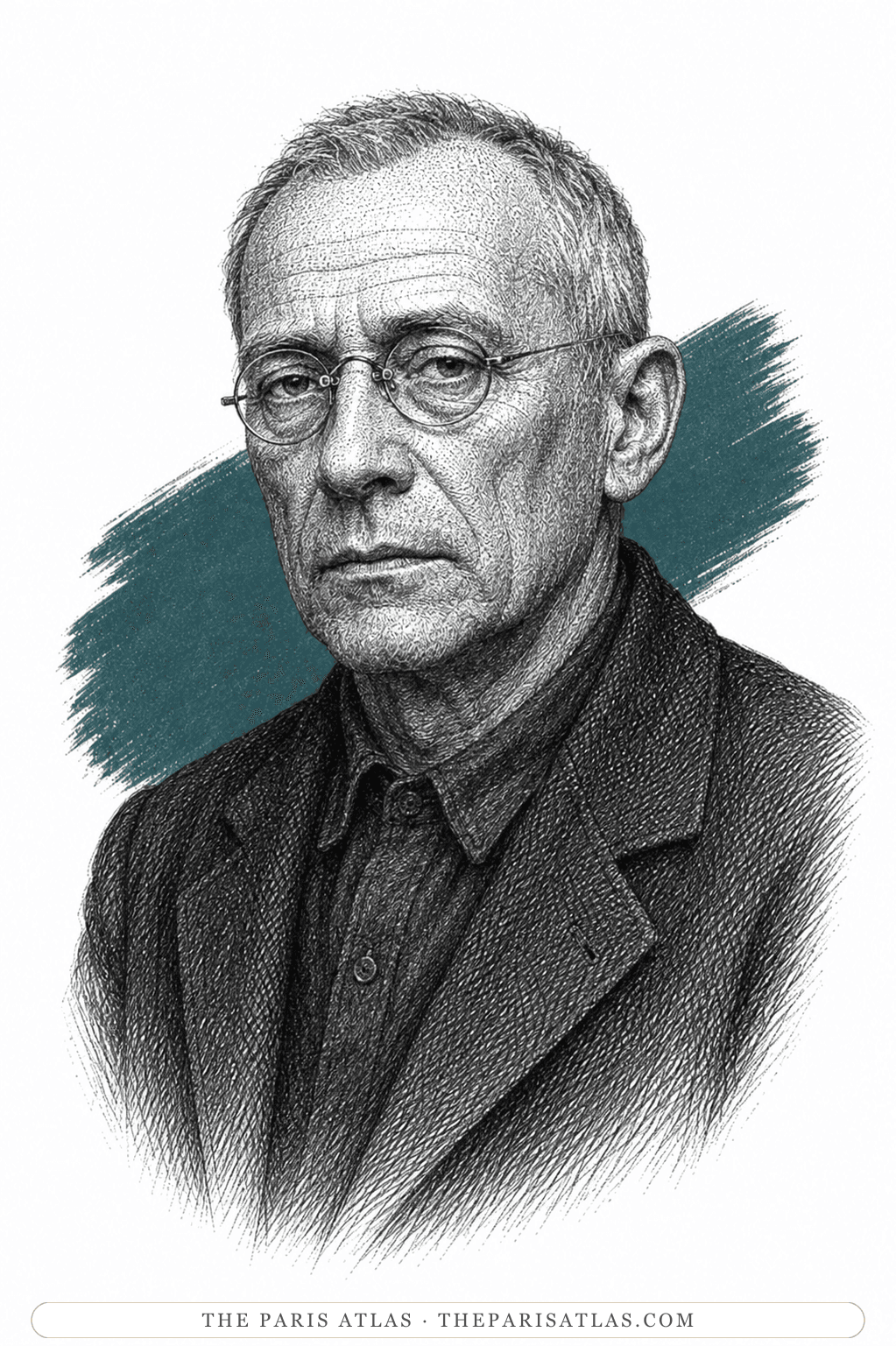 Illustrated portrait of Nikolai Salmanovich Rubashov