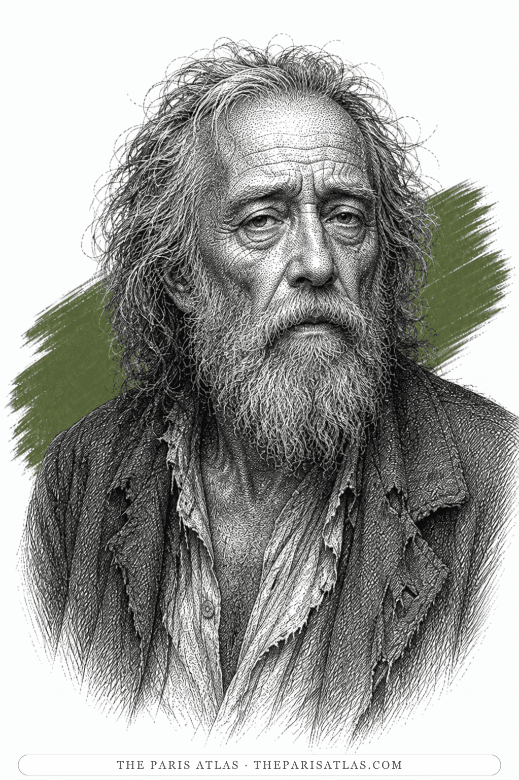 Illustrated portrait of Rip Van Winkle
