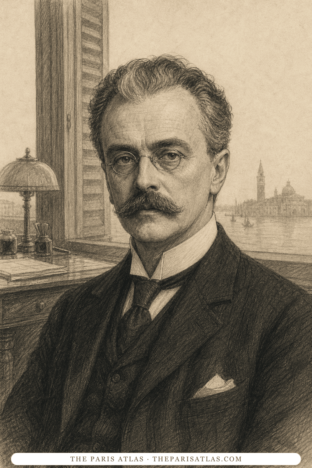 Illustrated portrait of Gustav von Aschenbach