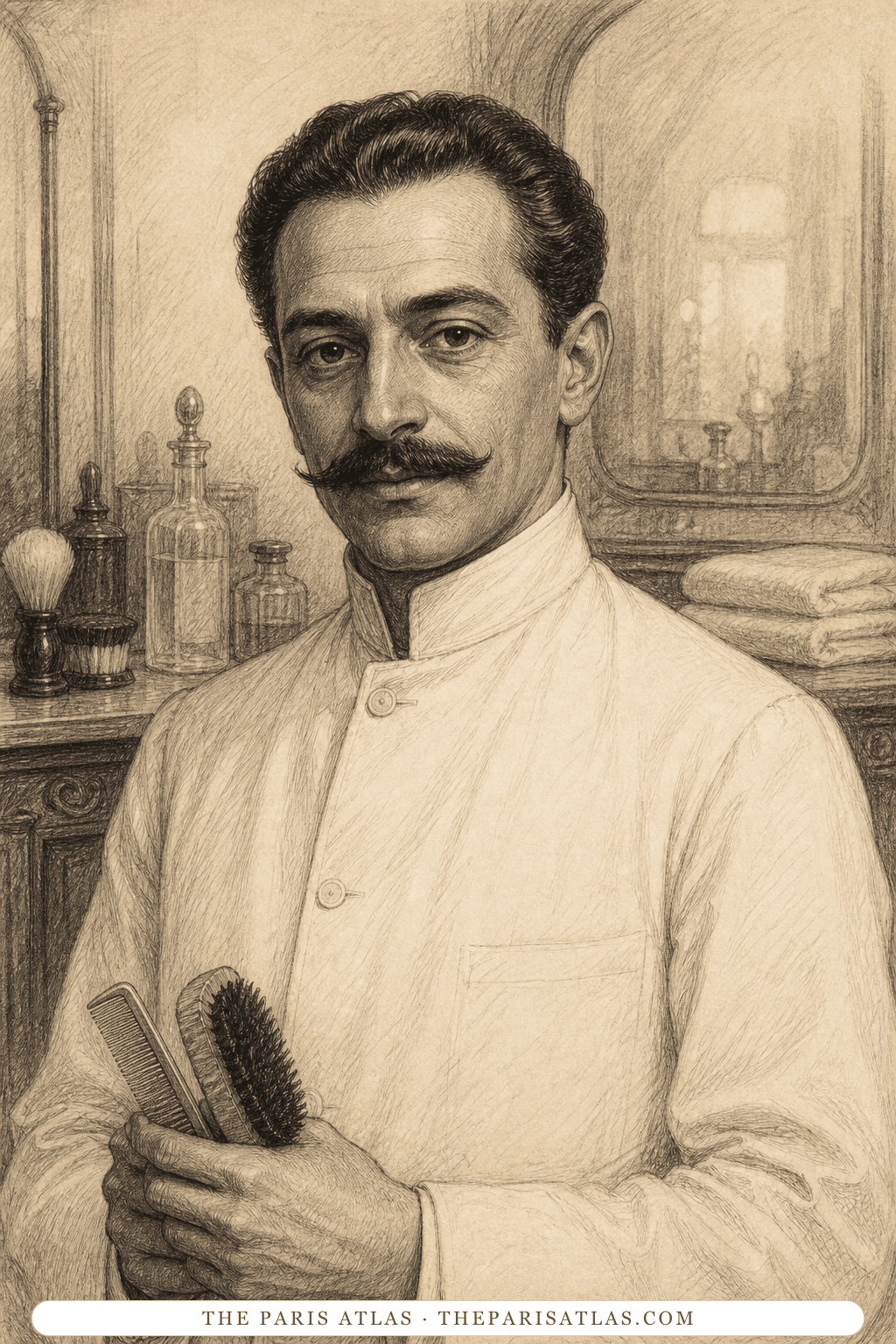 Illustrated portrait of The Hotel Barber