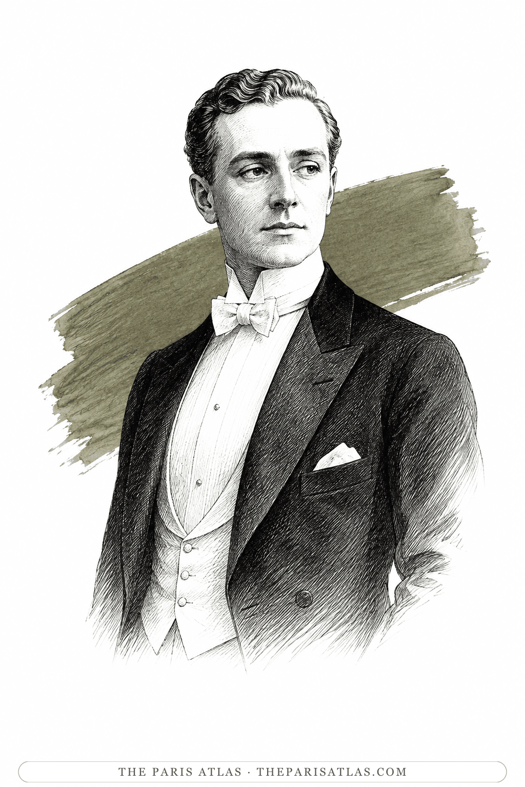 Illustrated portrait of Sir Lucien Pyne