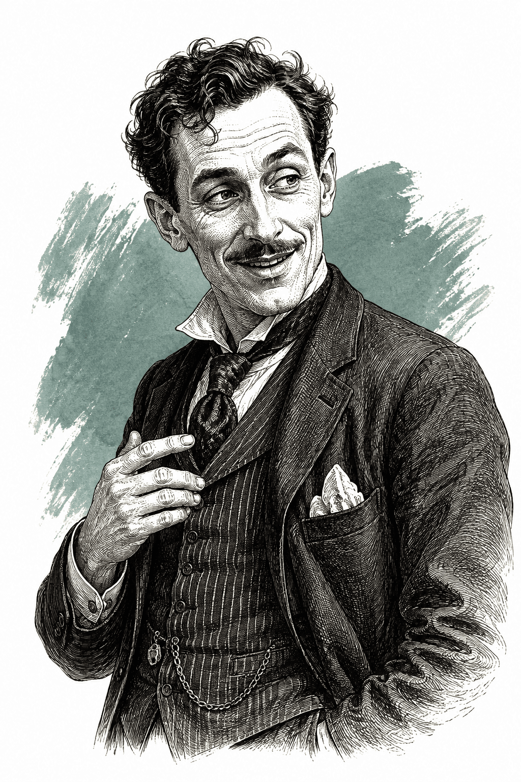 Illustrated portrait of Ignatius Gallaher