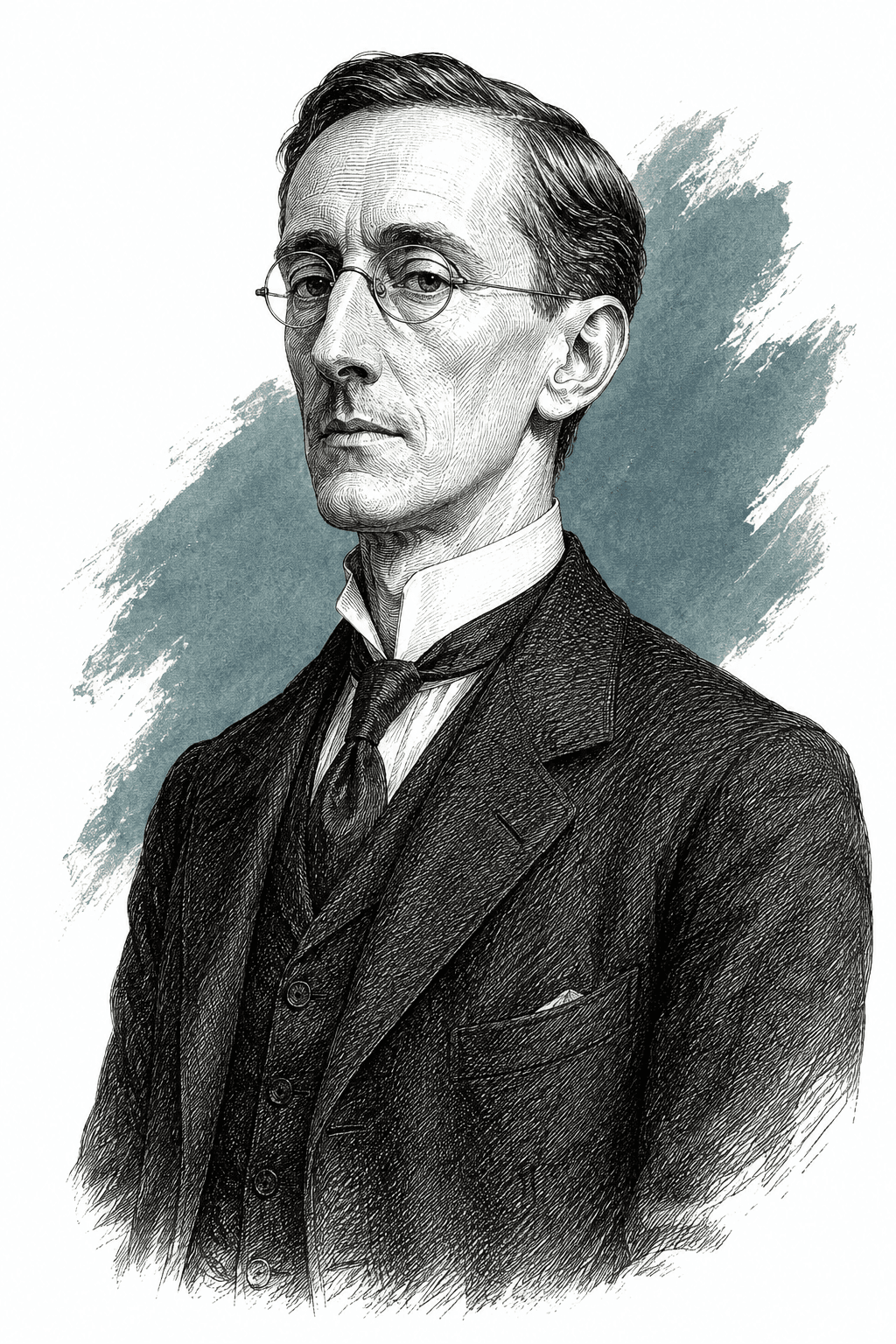 Illustrated portrait of Mr James Duffy