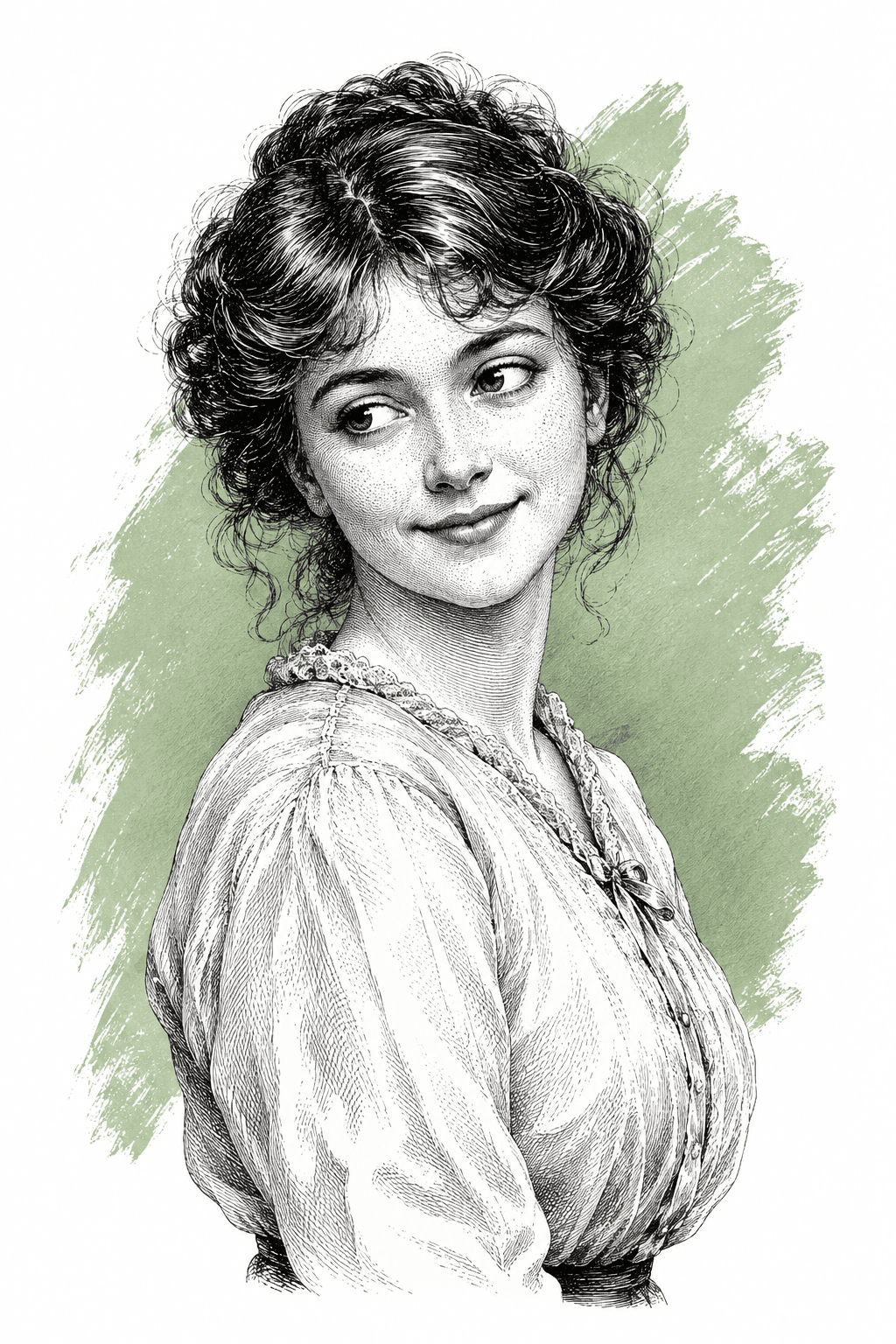 Illustrated portrait of Polly Mooney