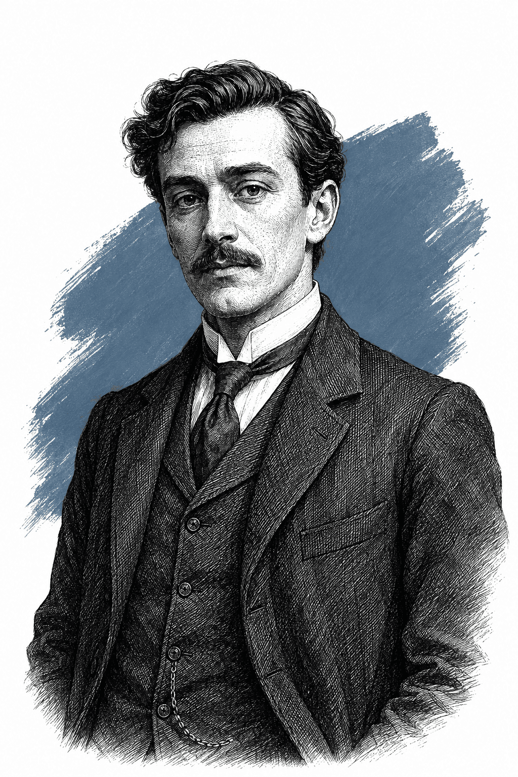 Illustrated portrait of Michel