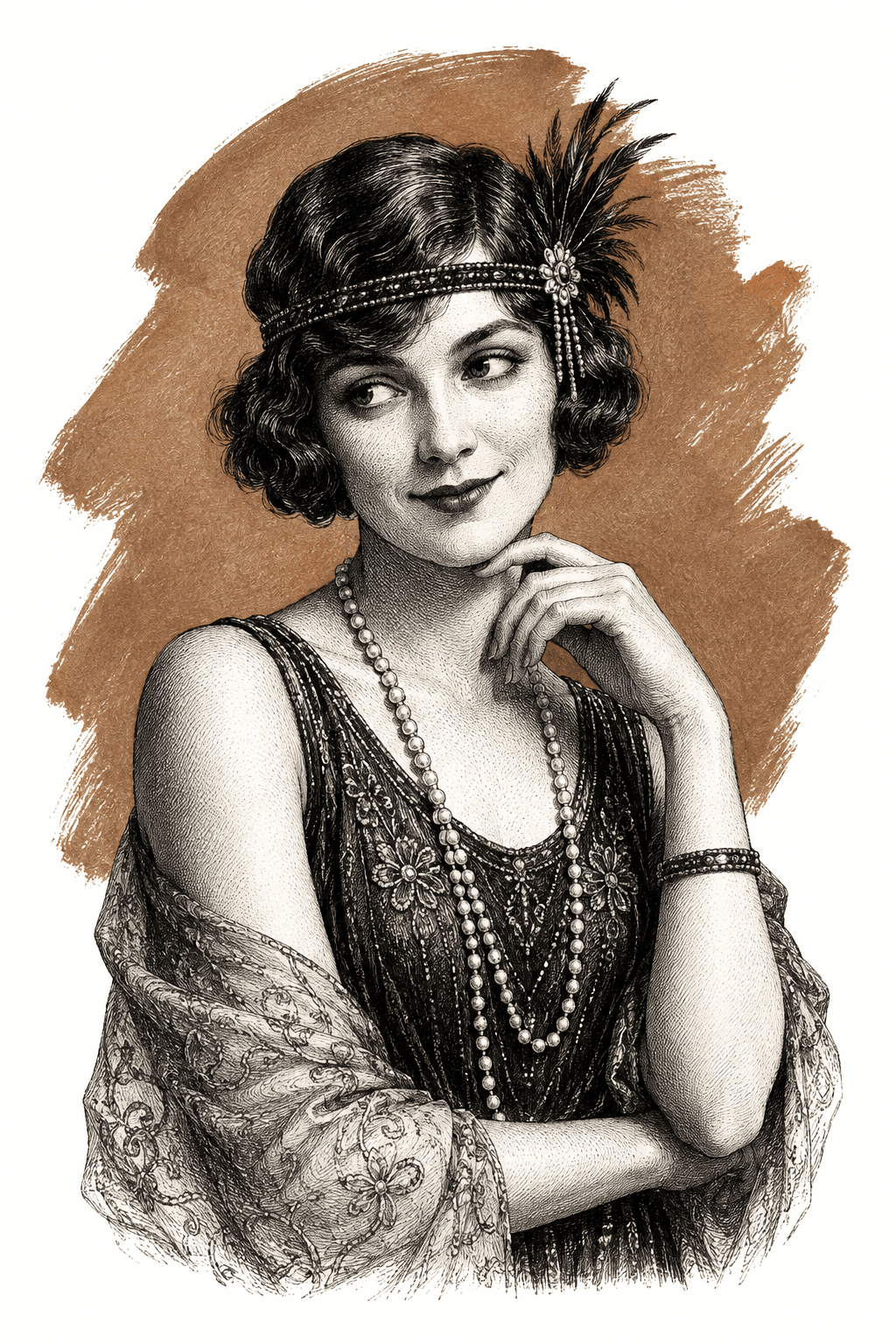Illustrated portrait of Ardita Farnam