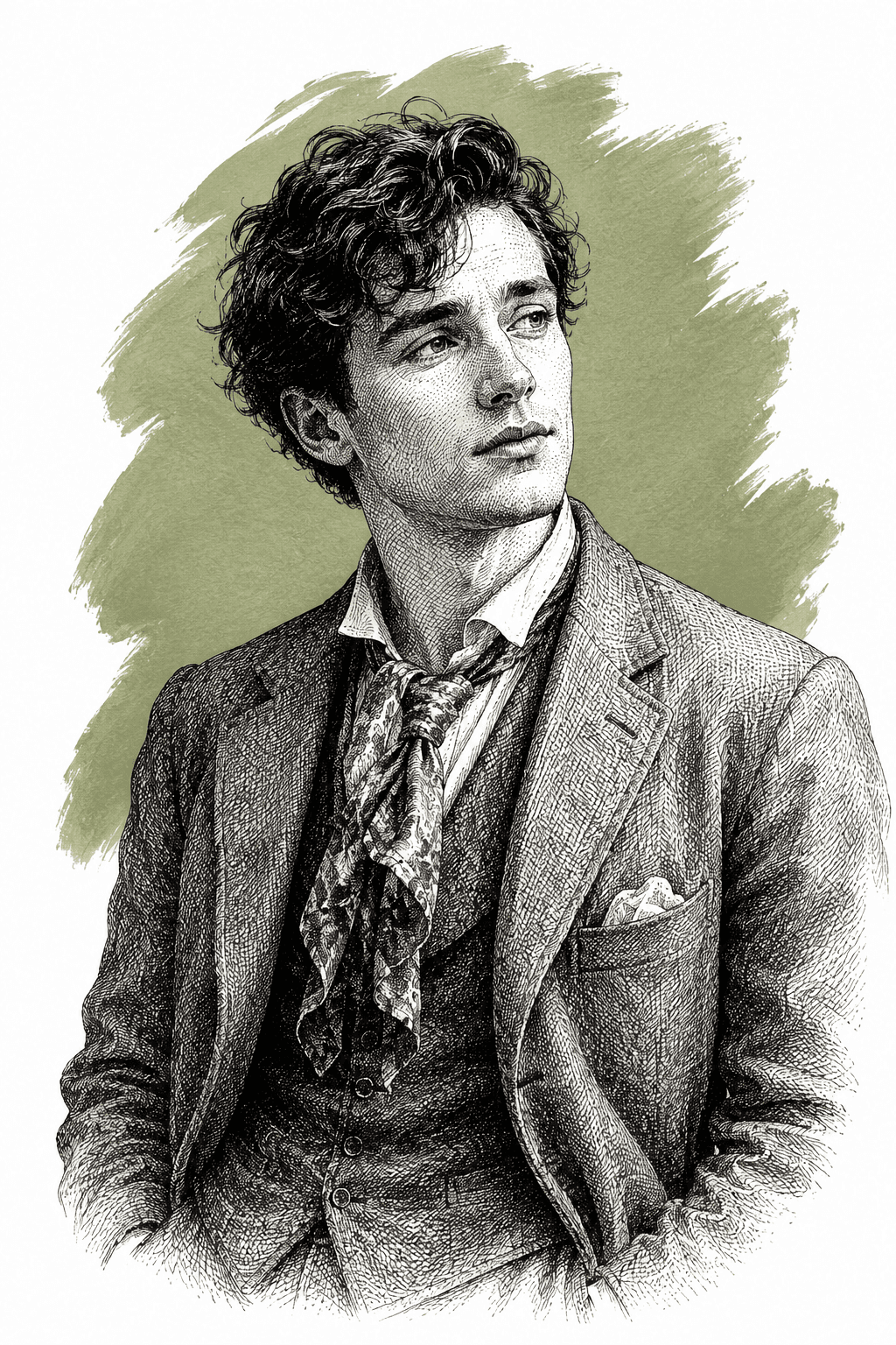 Illustrated portrait of Curtis Carlyle