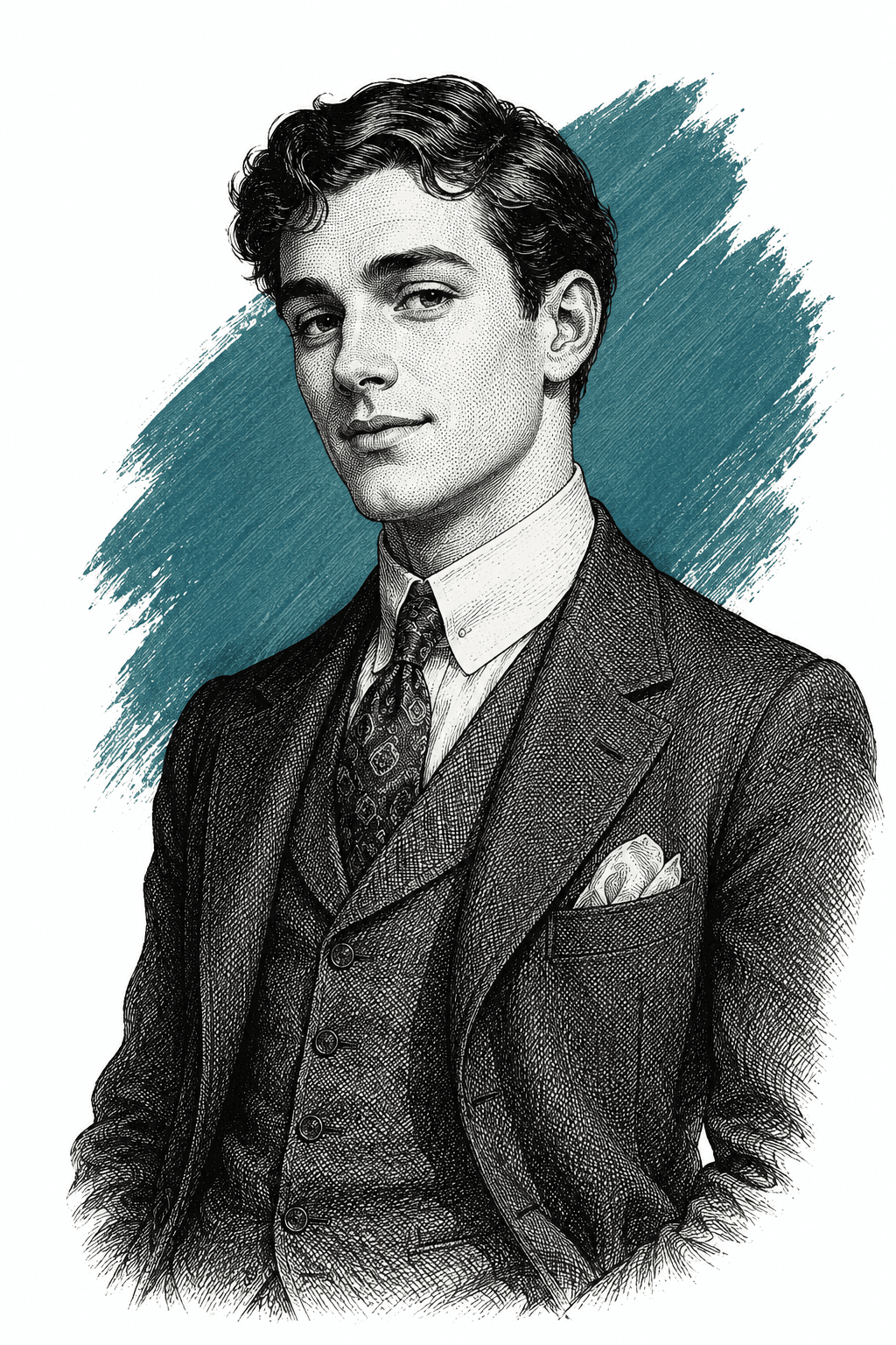 Illustrated portrait of Kieth