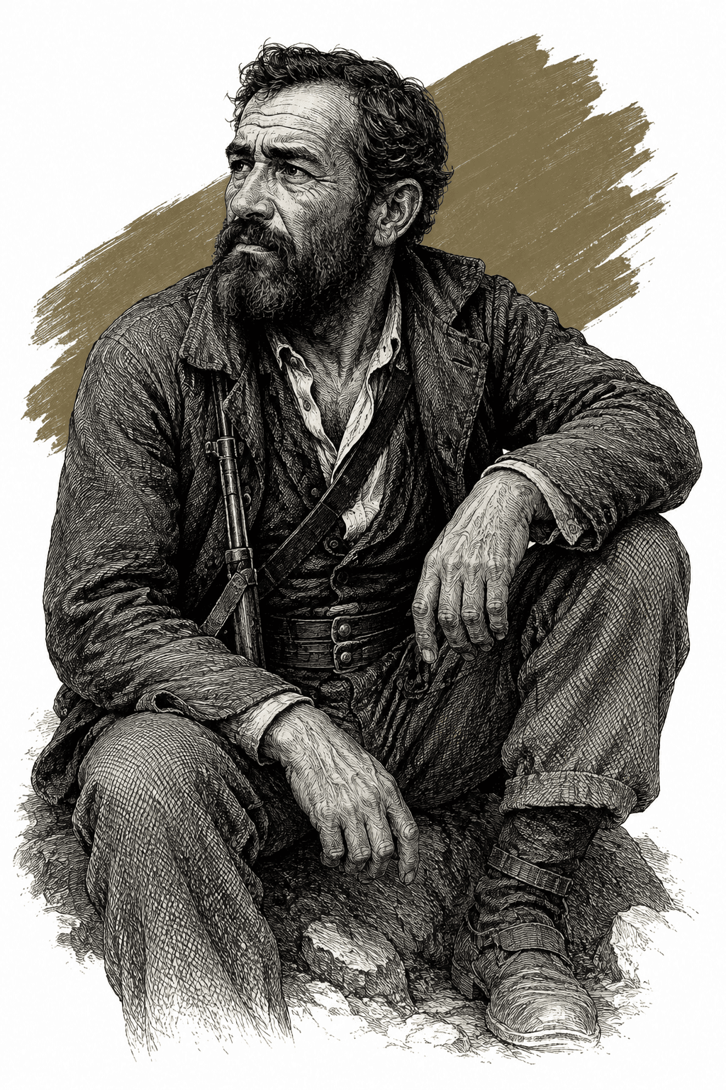 Illustrated portrait of El Sordo