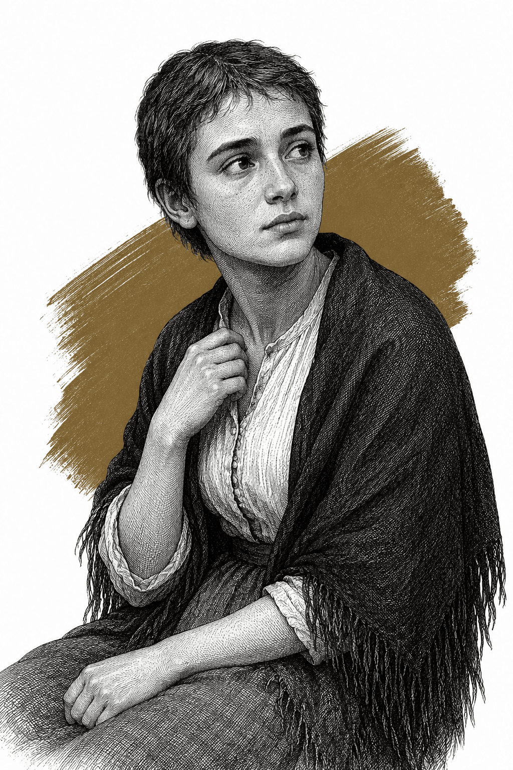 Illustrated portrait of Maria