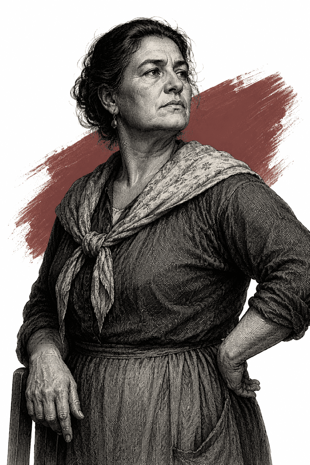 Illustrated portrait of Pilar