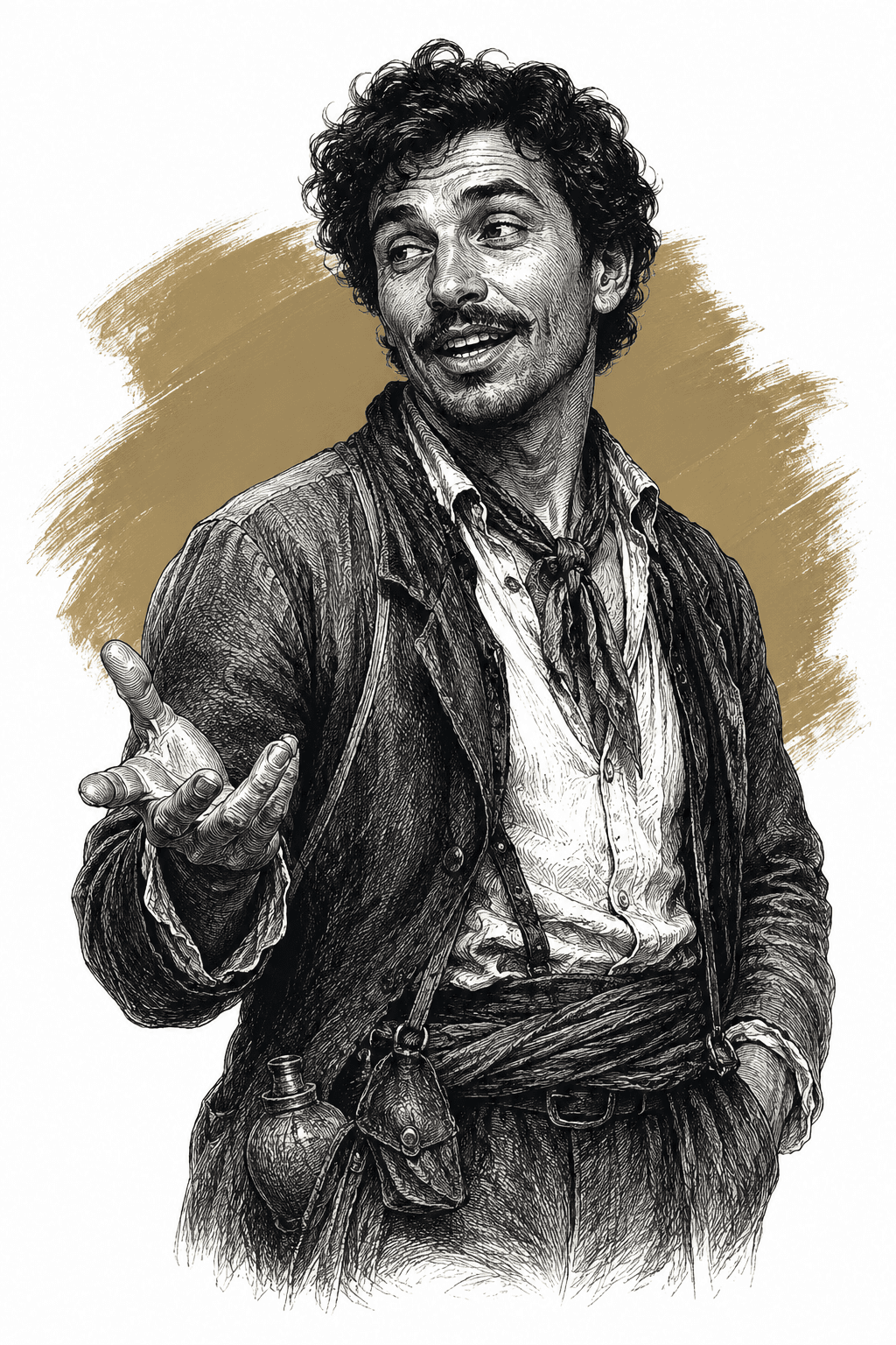 Illustrated portrait of Rafael