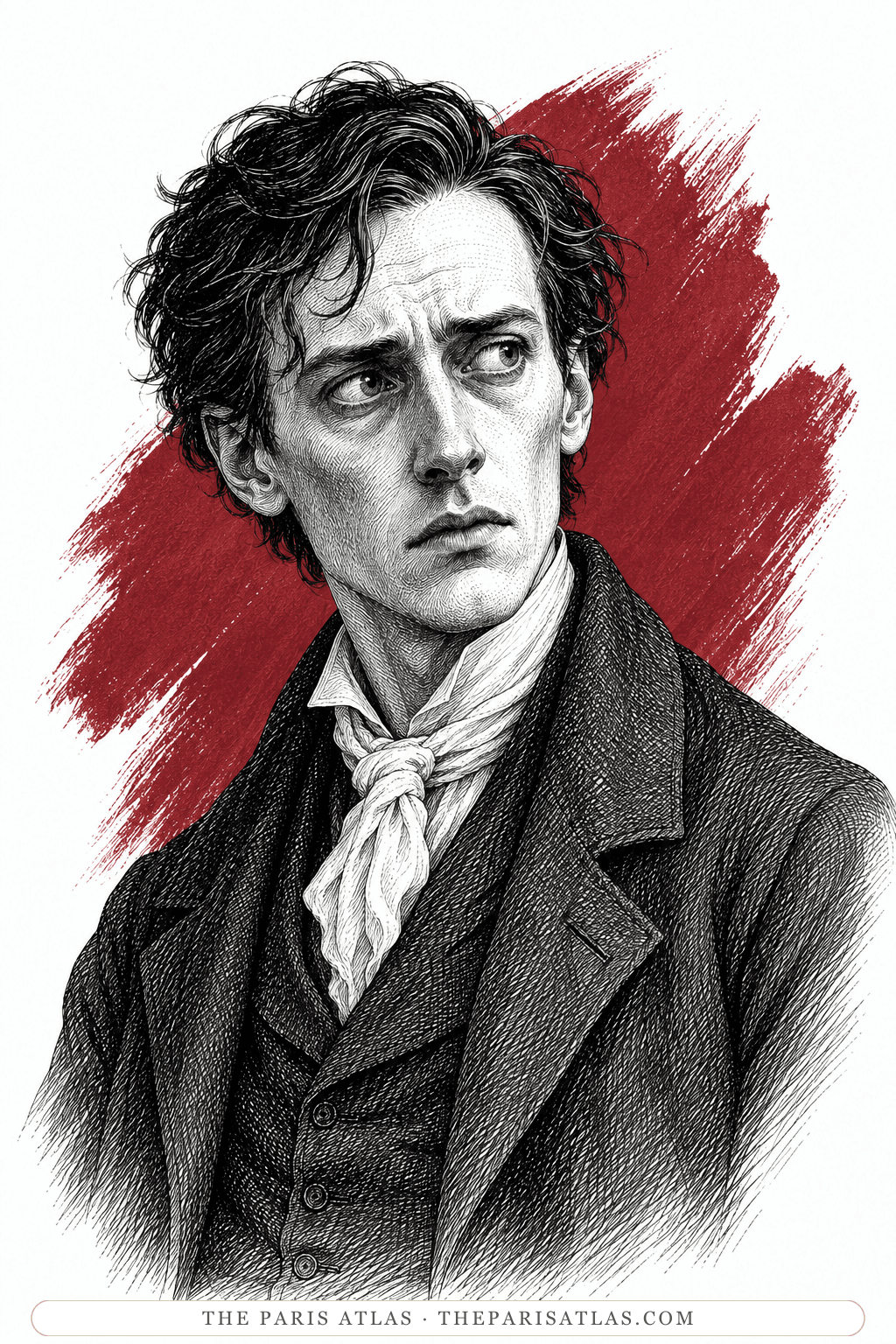 Illustrated portrait of Victor Frankenstein