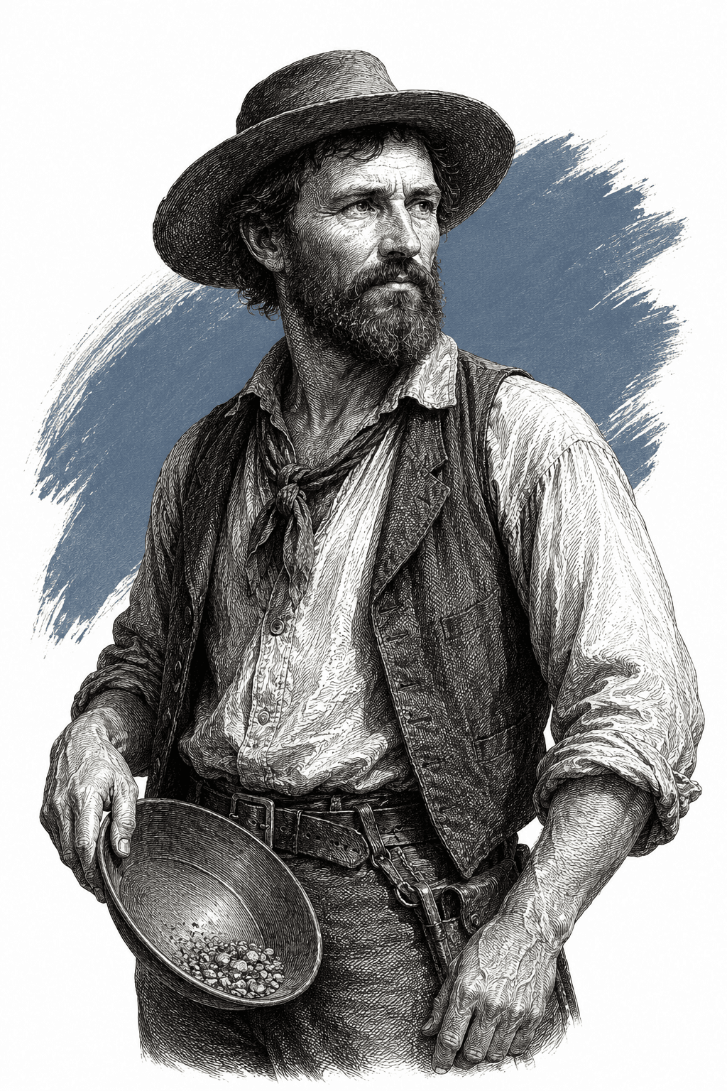 Illustrated portrait of James W. Marshall