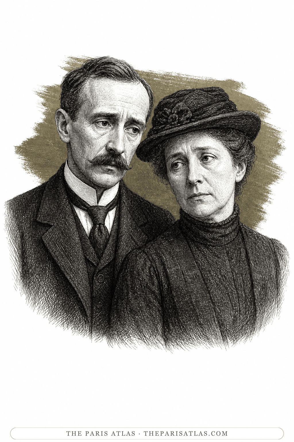 Illustrated portrait of Ferdinand's parents