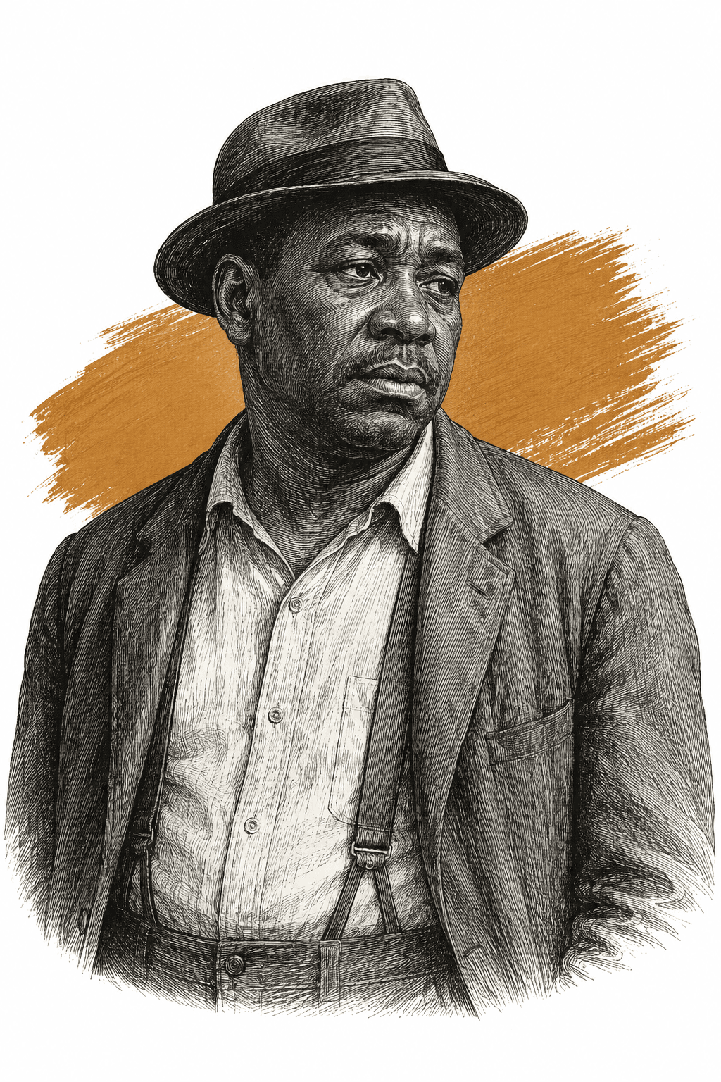 Illustrated portrait of Mr. Freeman
