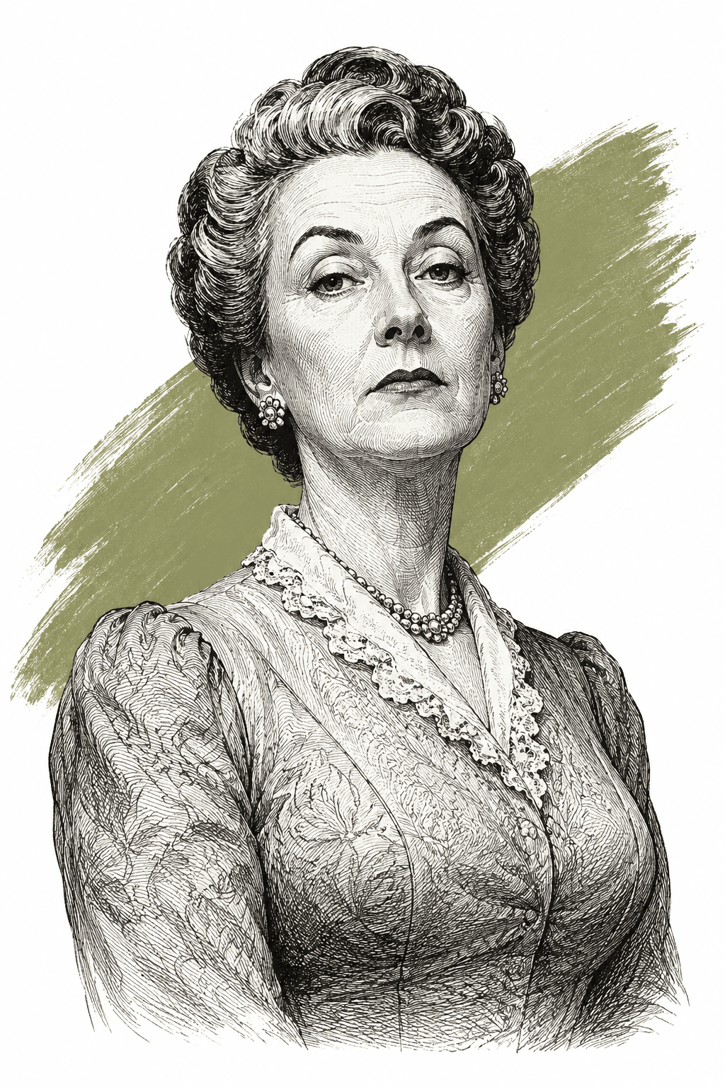 Illustrated portrait of Mrs. Viola Cullinan
