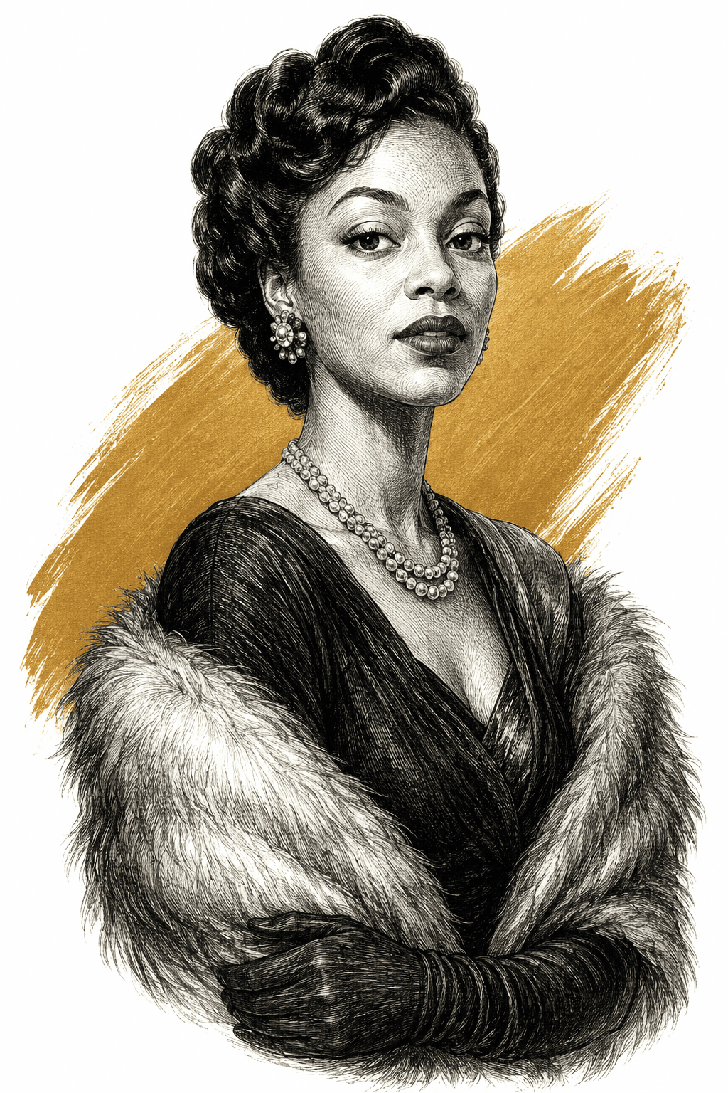 Illustrated portrait of Vivian Baxter
