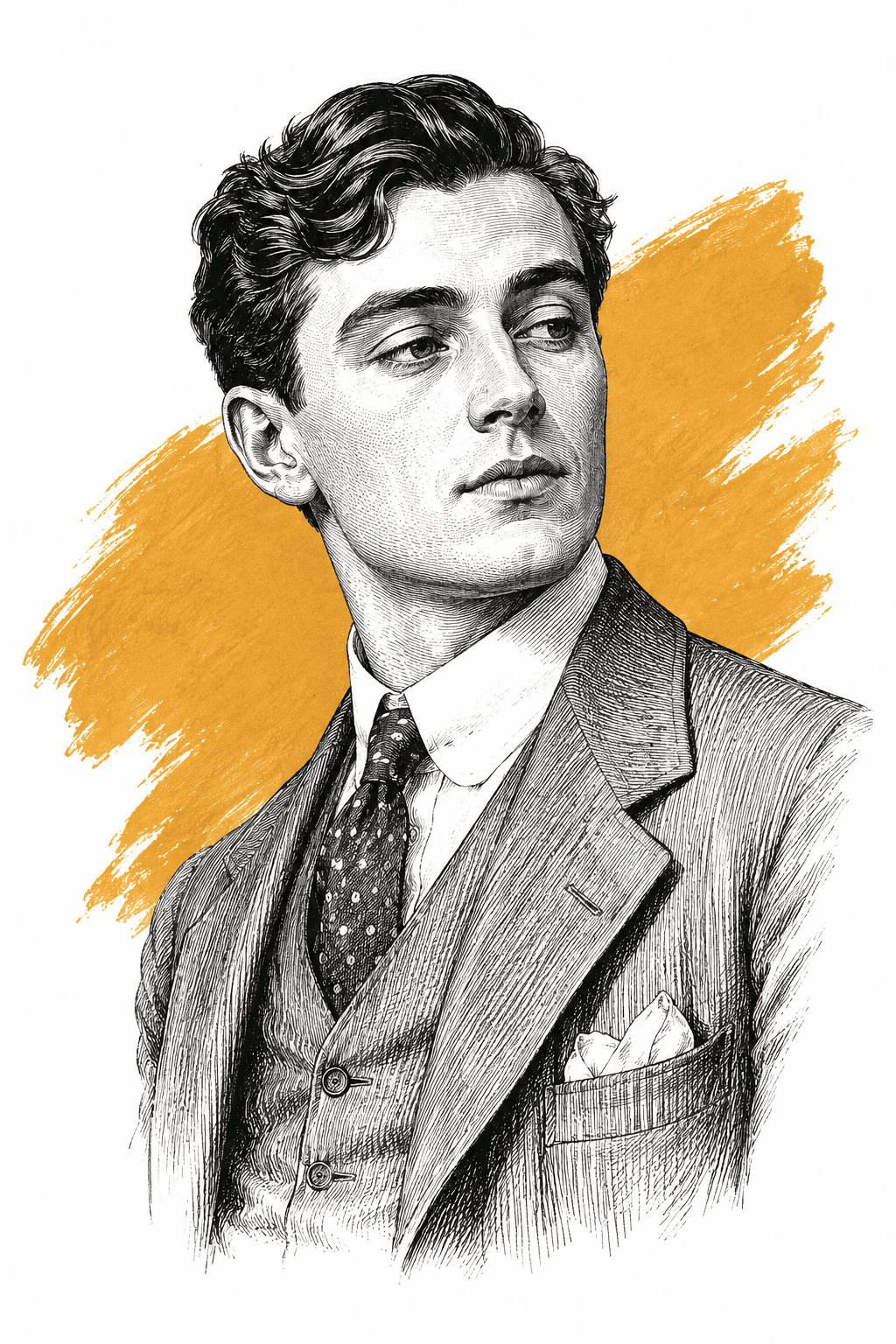 Illustrated portrait of Hubert Elliot