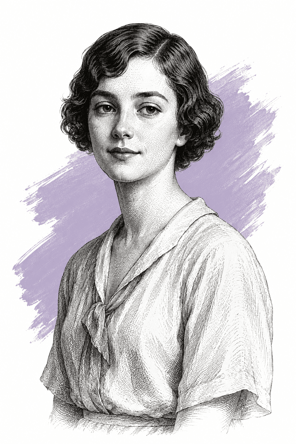 Illustrated portrait of Marjorie