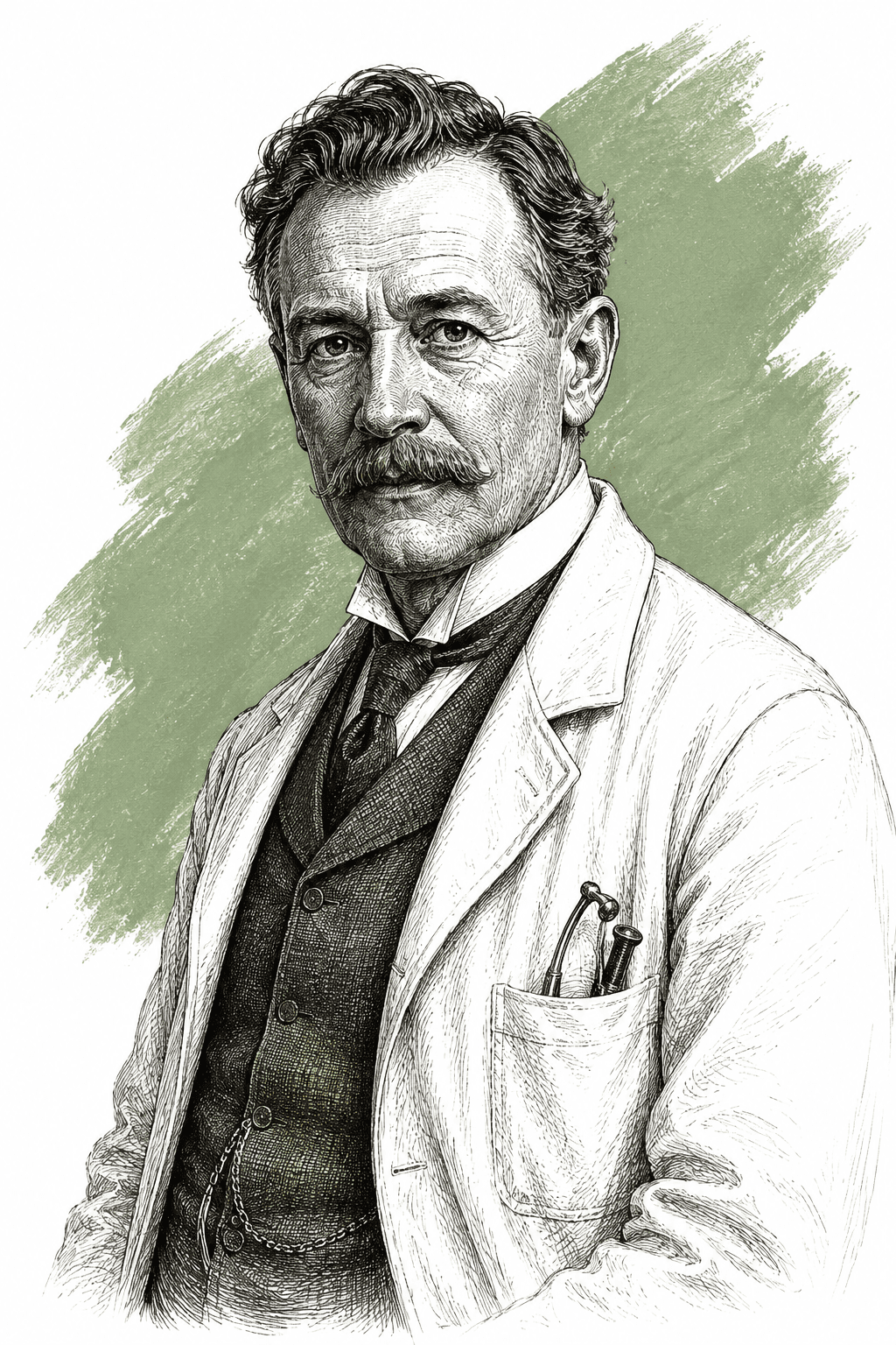 Illustrated portrait of Nick's father
