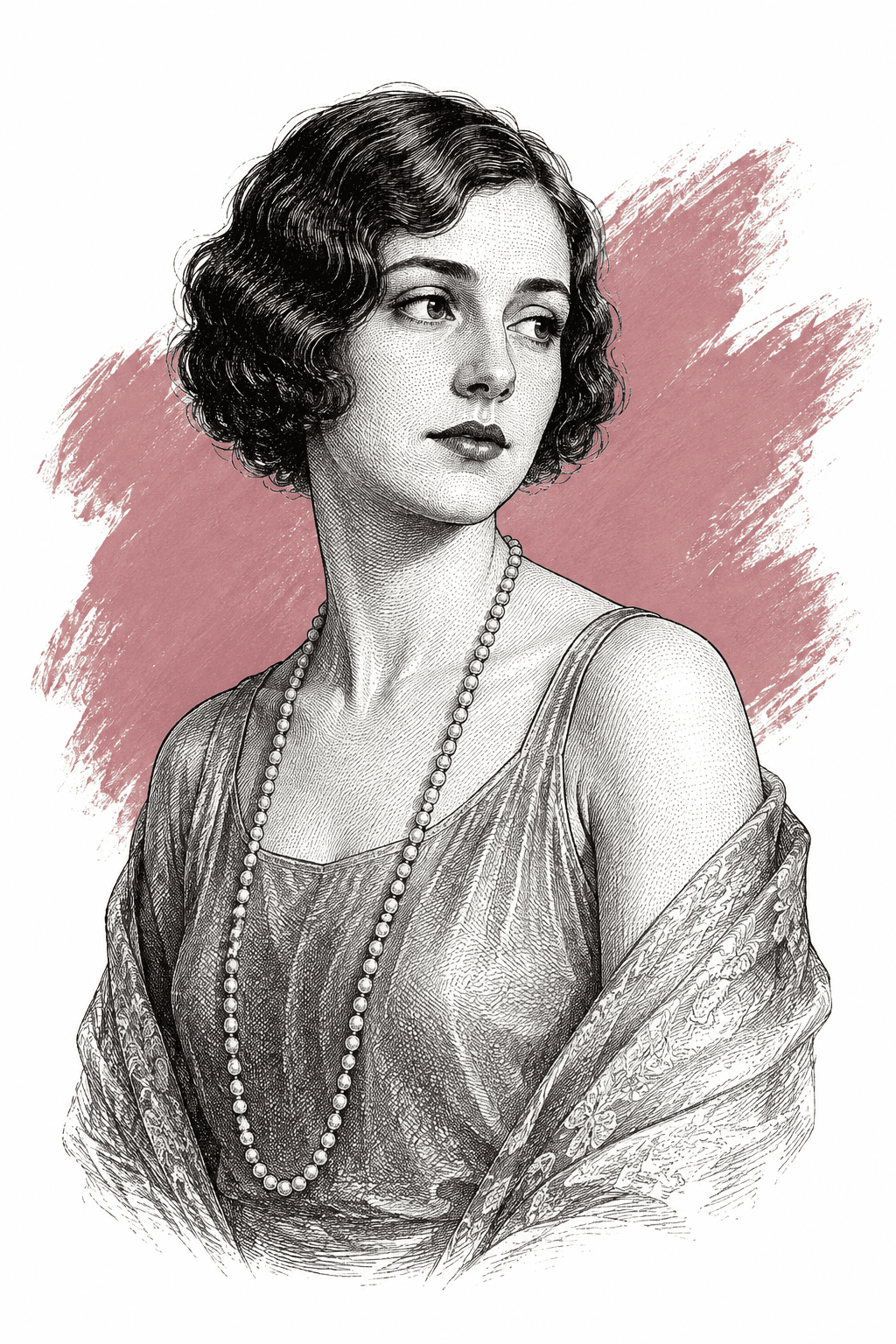 Illustrated portrait of The American wife
