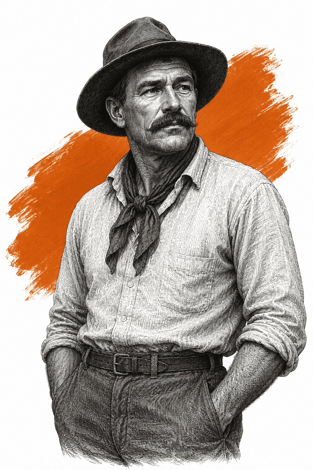 Illustrated portrait of Uncle George