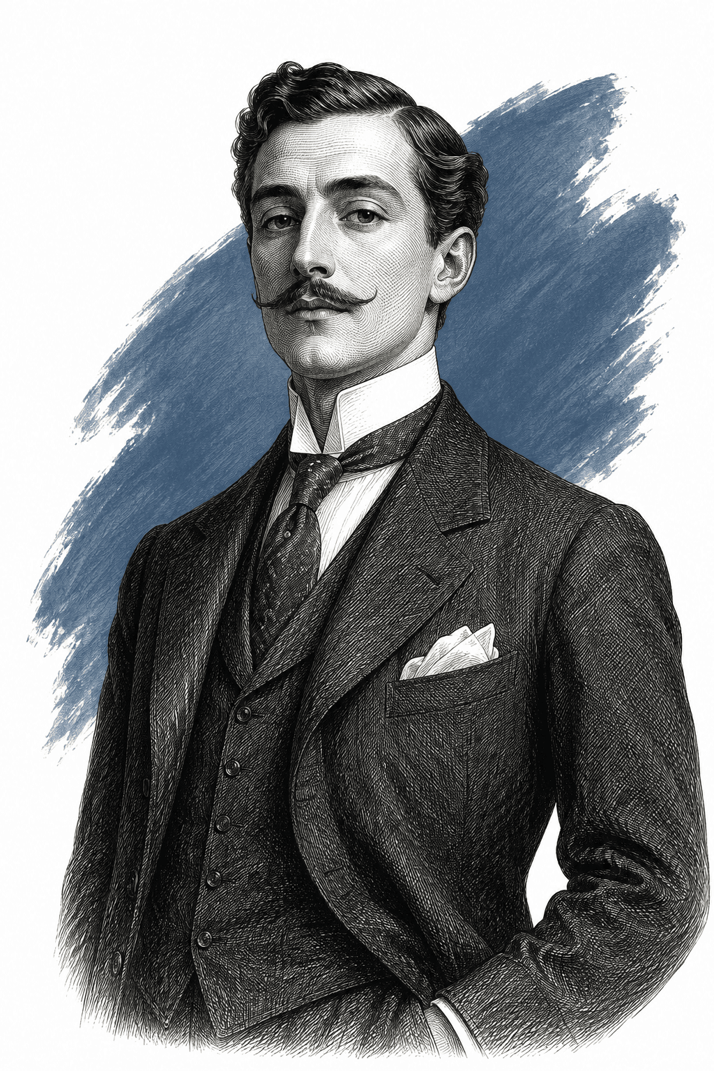 Illustrated portrait of Herbert d'Espivant