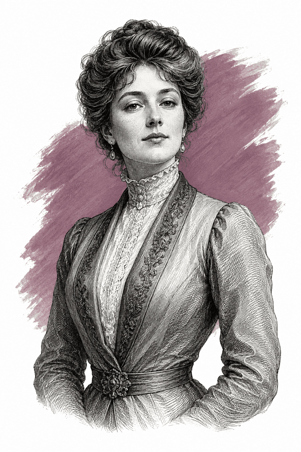 Illustrated portrait of Julie de Carneilhan